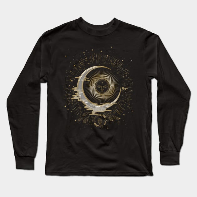 The sun and the moon with stars Long Sleeve T-Shirt by Nicky2342